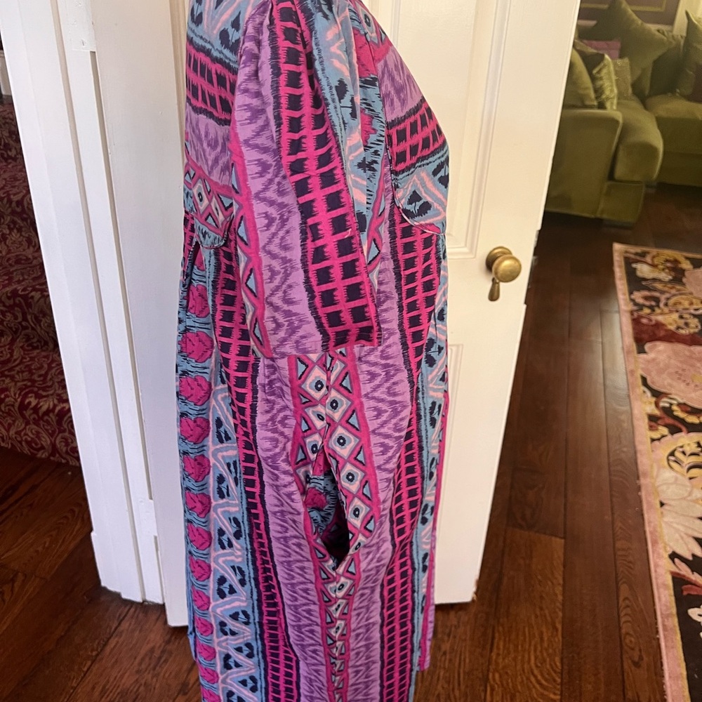 Vibrant Sara Morgan vintage housedress medium pockets D72 - Picture 4 of 8